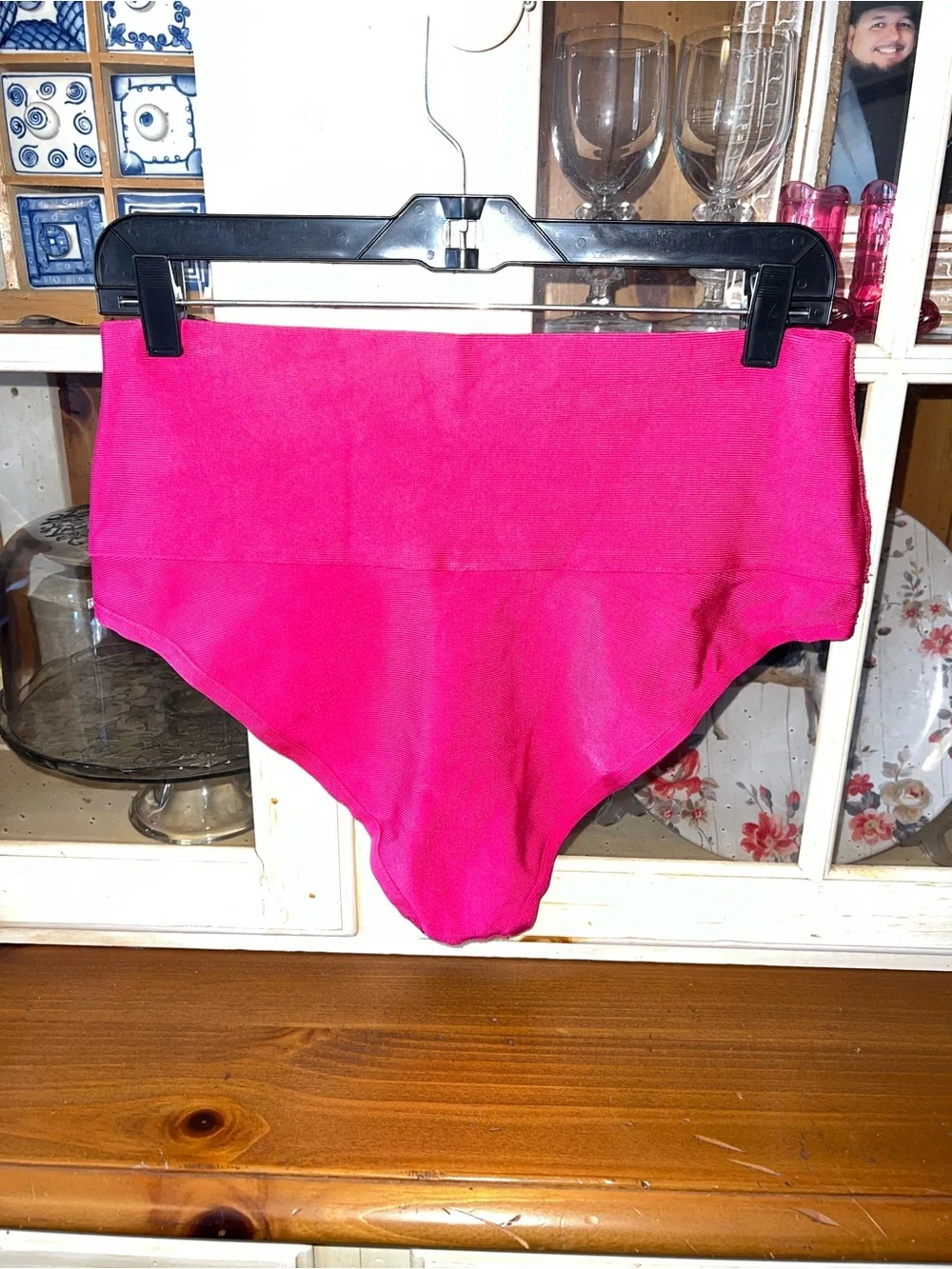 Skims knit swim high waist Pink bikini bottom Size Large